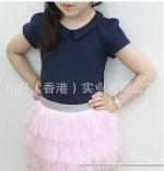 ชุดเดรสสาวน้อยเสื้อสีน้ำเงิน กระโปรงสีชมพู 